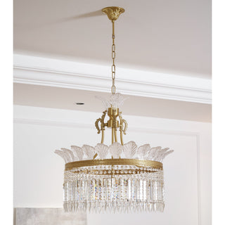 Crinoline Lustre En Cristal De Luxe Postmoderne En Laiton