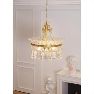 Crinoline Lustre En Cristal De Luxe Postmoderne En Laiton