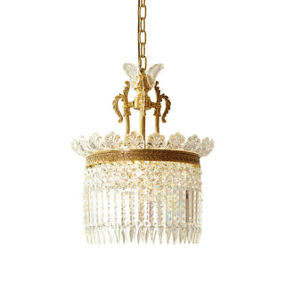 Crinoline Lustre En Cristal De Luxe Postmoderne En Laiton