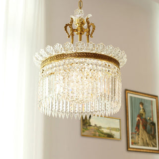 Crinoline Lustre En Cristal De Luxe Postmoderne En Laiton