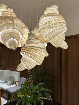 Croissant Fabric Pendant Light-Neutral Decor