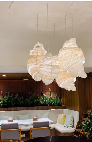 Croissant Fabric Pendant Light-Neutral Decor