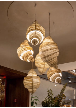 Croissant Fabric Pendant Light-Neutral Decor