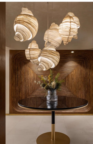 Croissant Fabric Pendant Light-Neutral Decor