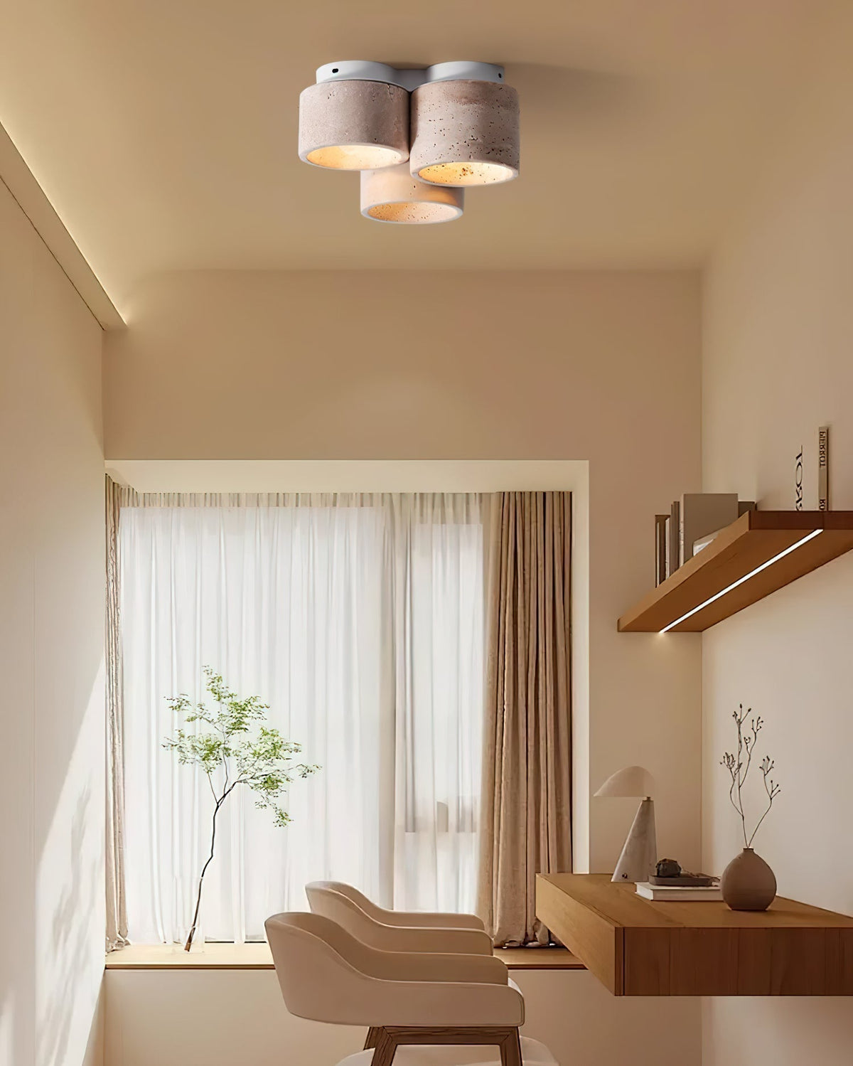 Ritta Ceiling Light 3 head Travertine-Neutral Decor