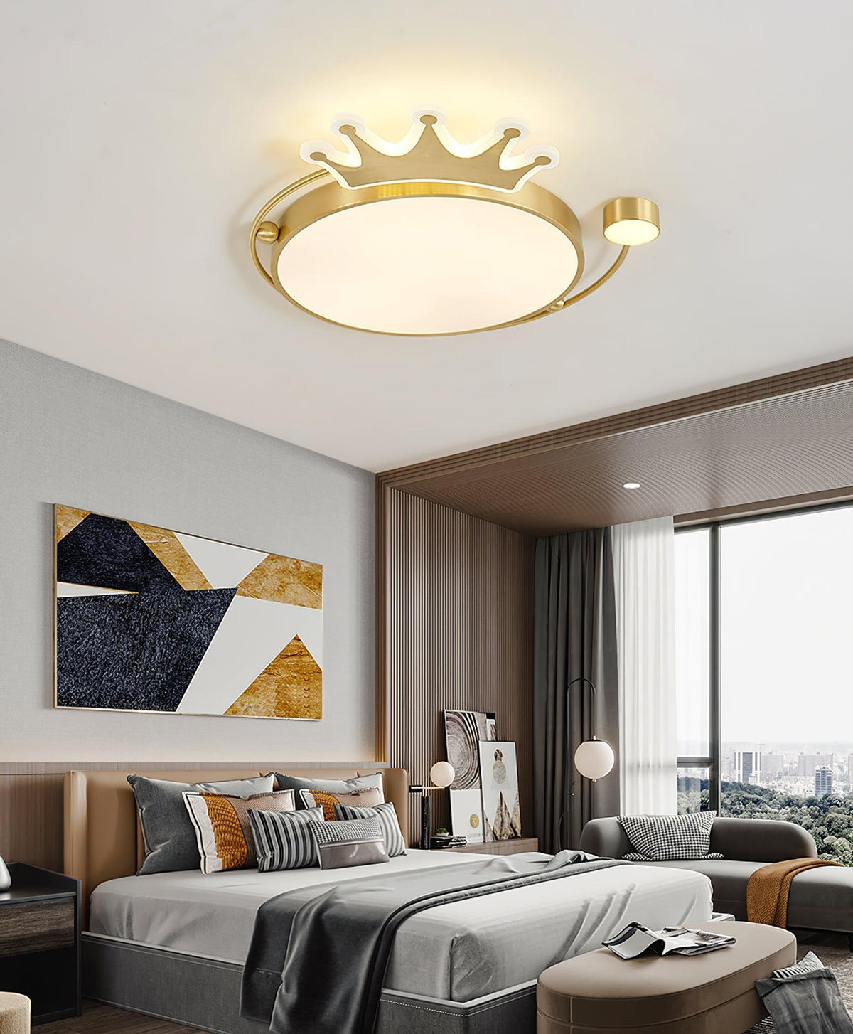 Iselana Lampe Plafonnier Classique Art Couronne