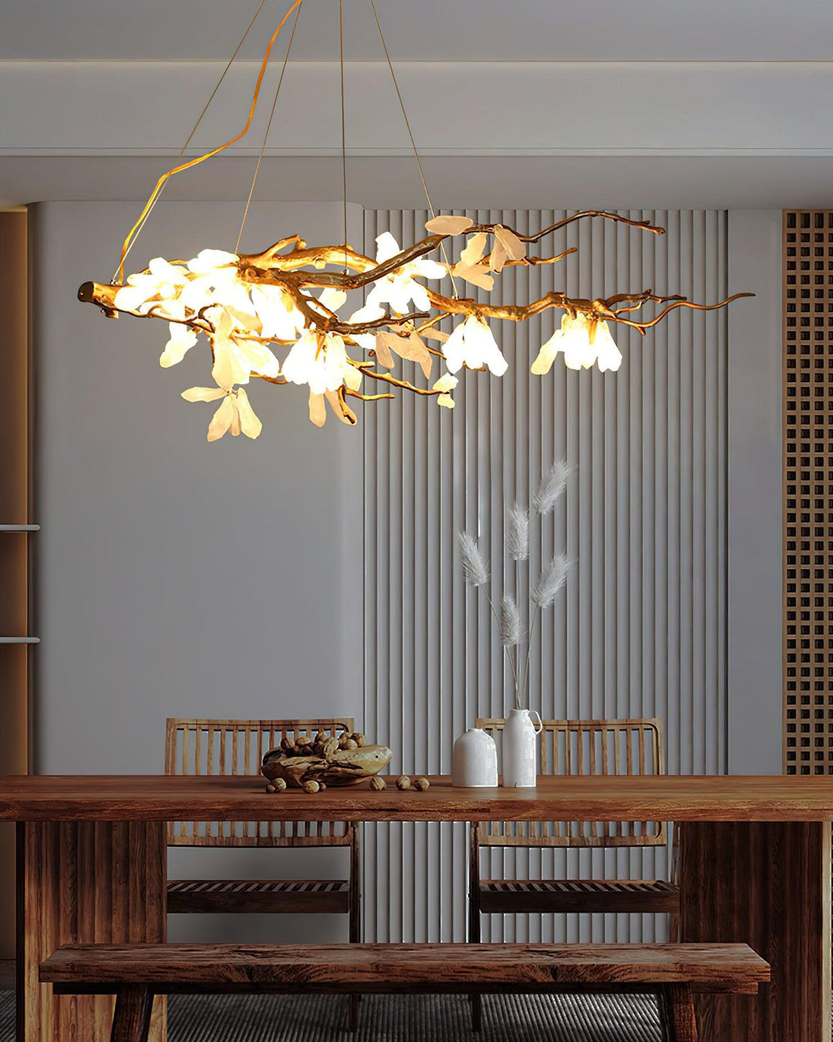 Brinios Lustre Organique en Pierre et Branches