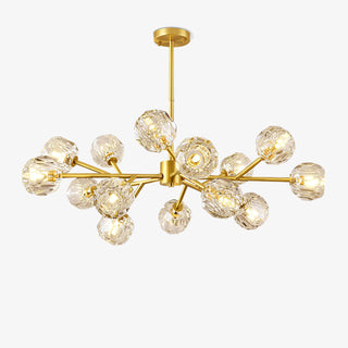 Lustra Suspension Lampe Boule en Cristal et Laiton en Grappe