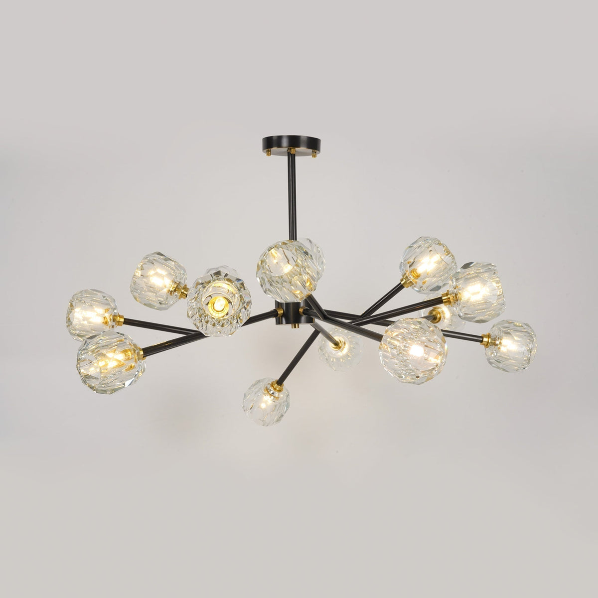 Talene Suspension Lampe Boule en Cristal et Laiton en Grappe