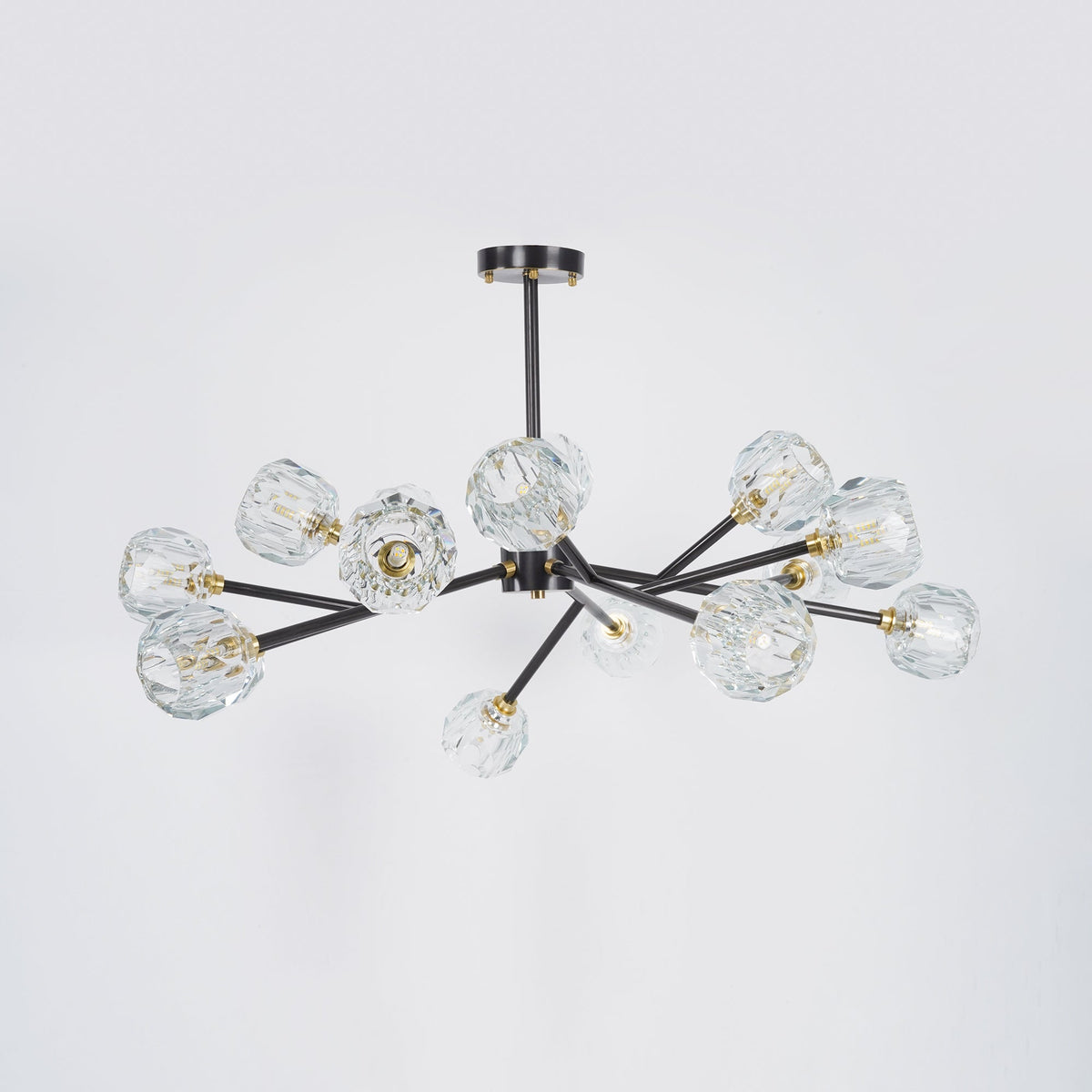 Talene Suspension Lampe Boule en Cristal et Laiton en Grappe
