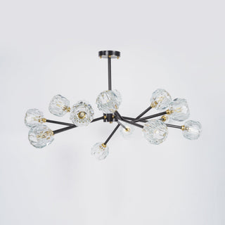 Lustra Suspension Lampe Boule en Cristal et Laiton en Grappe