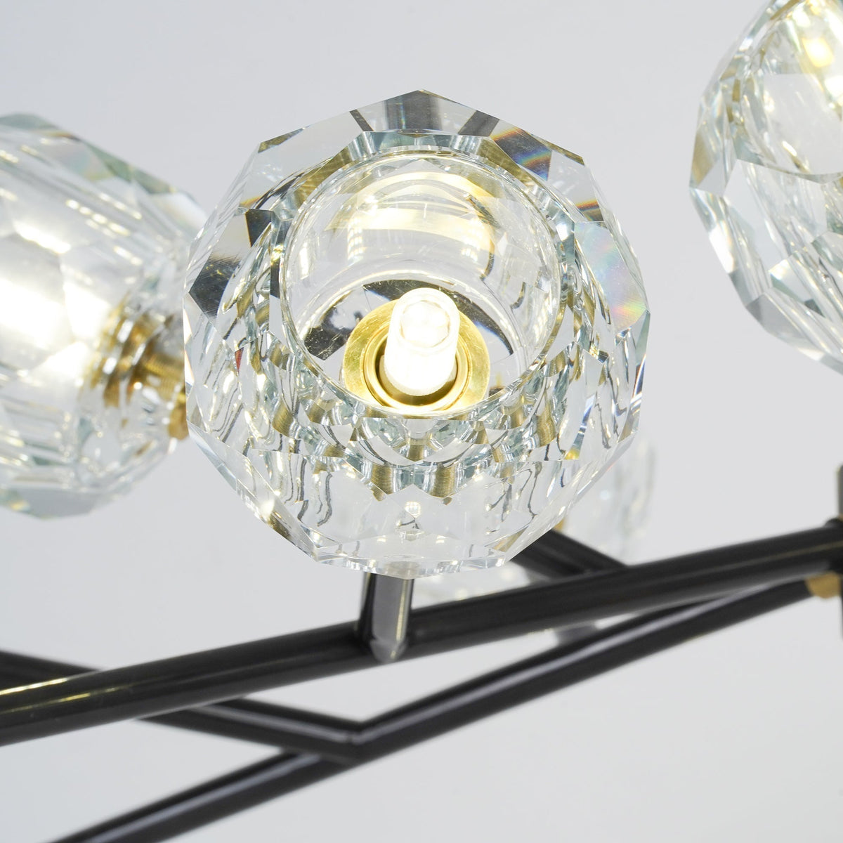 Talene Suspension Lampe Boule en Cristal et Laiton en Grappe