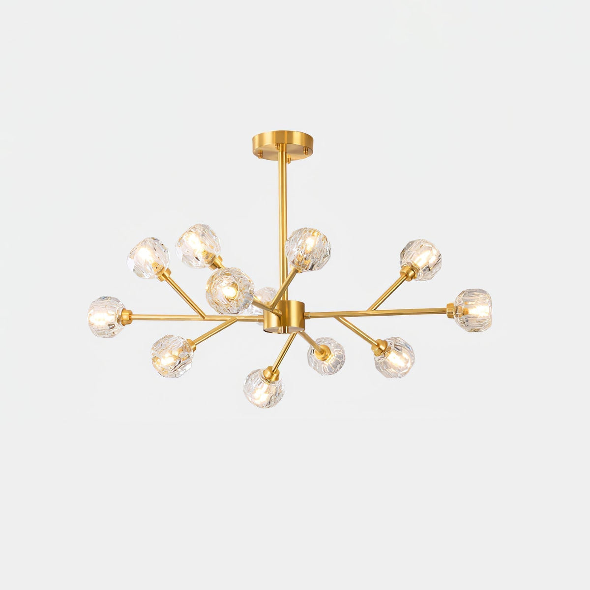 Talene Suspension Lampe Boule en Cristal et Laiton en Grappe