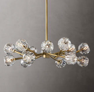 Lustra Suspension Lampe Boule en Cristal et Laiton en Grappe