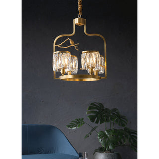 Zephyr Lustre En Cristal Et Laiton à Motif D'oiseau Créatif Individuel