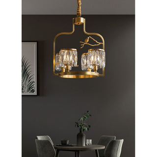 Zephyr Lustre En Cristal Et Laiton à Motif D'oiseau Créatif Individuel