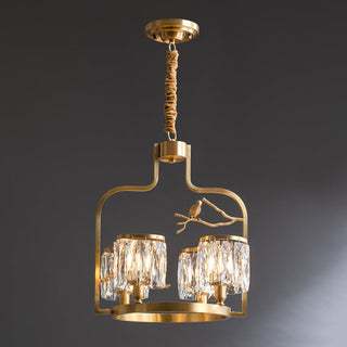 Zephyr Lustre En Cristal Et Laiton à Motif D'oiseau Créatif Individuel