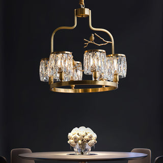 Zephyr Lustre En Cristal Et Laiton à Motif D'oiseau Créatif Individuel