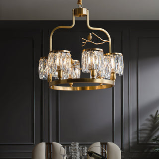 Zephyr Lustre En Cristal Et Laiton à Motif D'oiseau Créatif Individuel