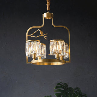 Zephyr Lustre En Cristal Et Laiton à Motif D'oiseau Créatif Individuel