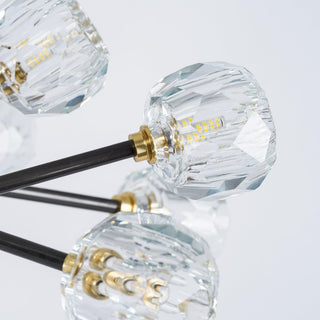 Lustra Suspension Lampe Boule en Cristal et Laiton en Grappe