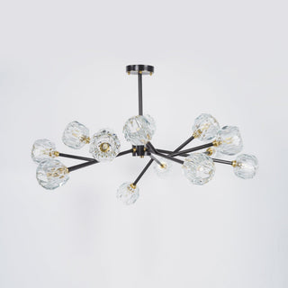 Lustra Suspension Lampe Boule en Cristal et Laiton en Grappe