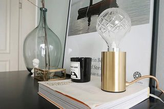 Lyrician Lampe de Table en Laiton Et Verre Industriel