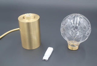 Lyrician Lampe de Table en Laiton Et Verre Industriel