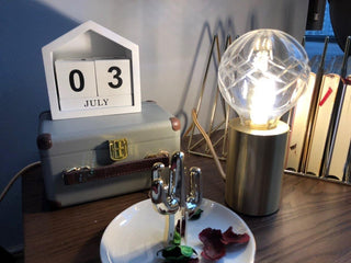 Lyrician Lampe de Table en Laiton Et Verre Industriel