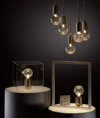 Lyrician Lampe de Table en Laiton Et Verre Industriel