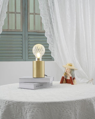 Lyrician Lampe de Table en Laiton Et Verre Industriel
