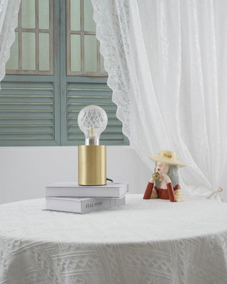 Lyrician Lampe de Table en Laiton Et Verre Industriel