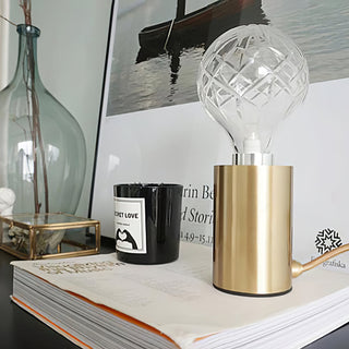 Lyrician Lampe de Table en Laiton Et Verre Industriel
