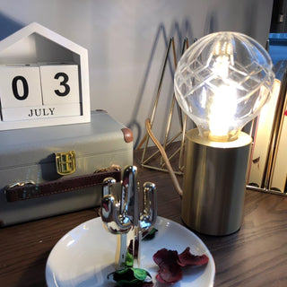 Lyrician Lampe de Table en Laiton Et Verre Industriel
