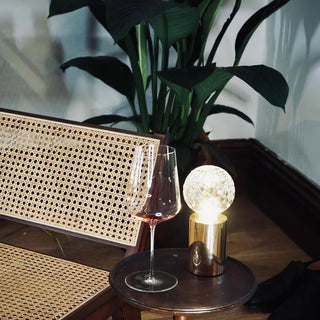 Lyrician Lampe de Table en Laiton Et Verre Industriel