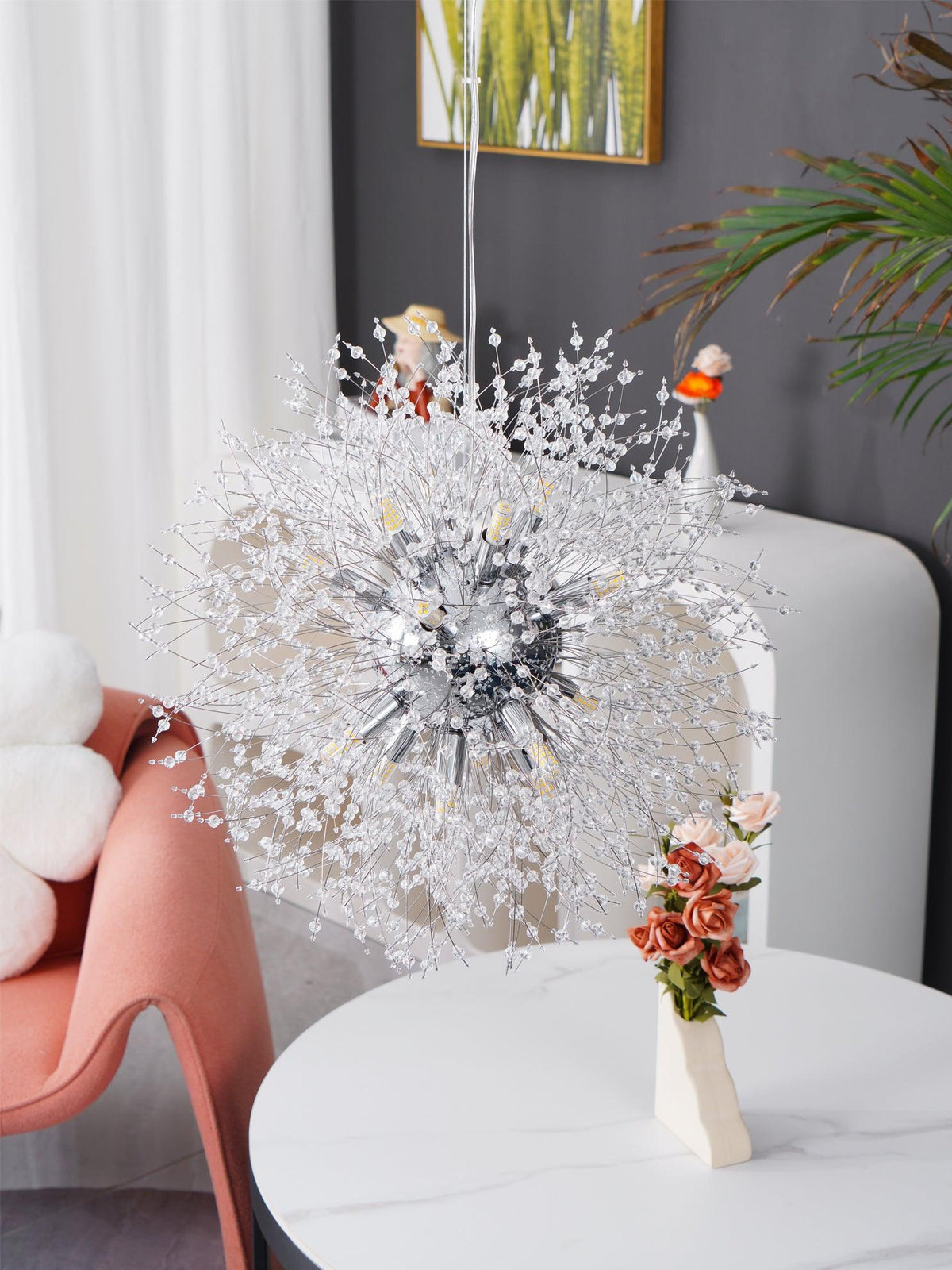 Edressa Lustre Cristal Pissenlit avec Cristaux