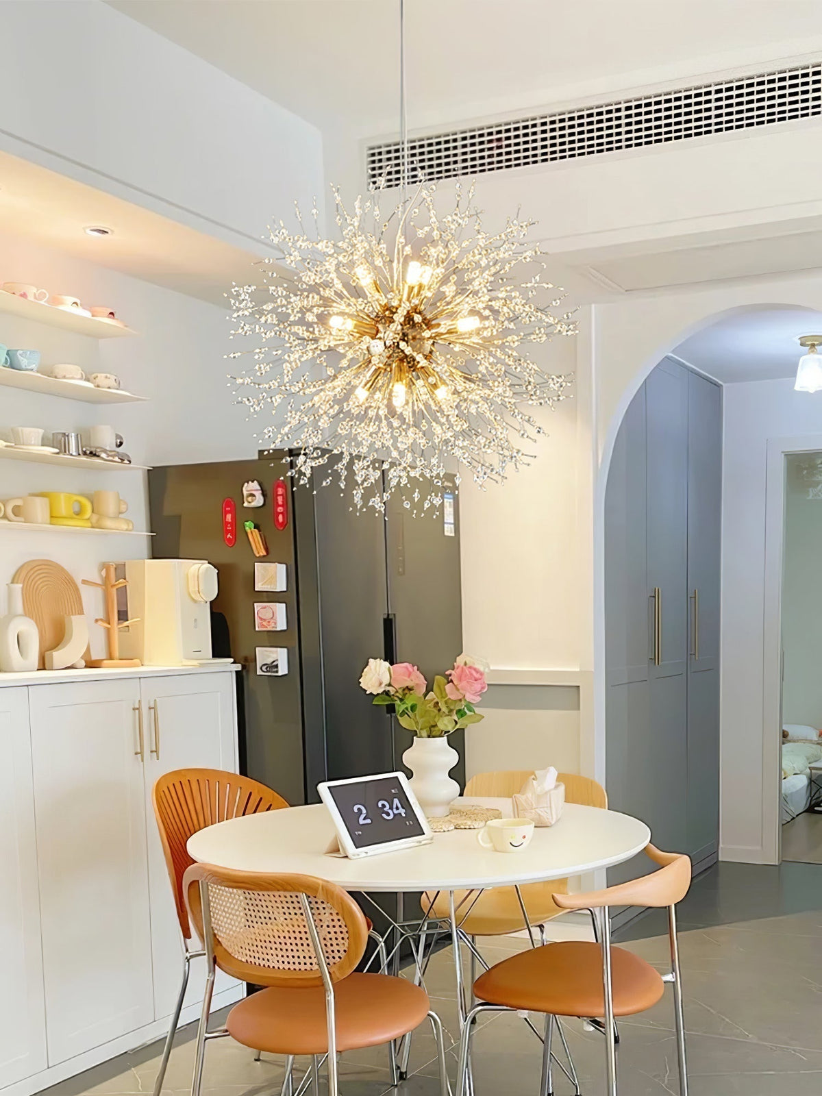 Edressa Lustre Cristal Pissenlit avec Cristaux