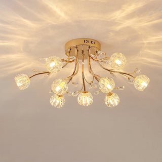 Aballs Postmoderne Luxe Fleur Cristal Plafonnier-Luire