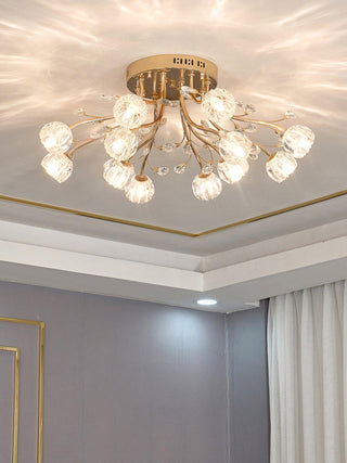 Aballs Postmoderne Luxe Fleur Cristal Plafonnier-Luire