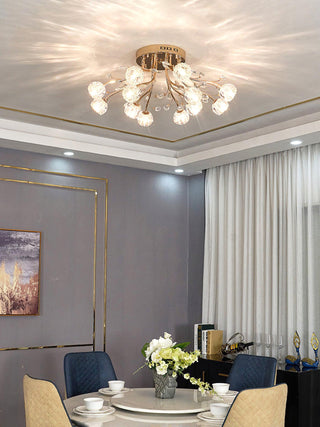 Aballs Postmoderne Luxe Fleur Cristal Plafonnier-Luire
