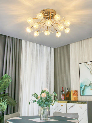 Aballs Postmoderne Luxe Fleur Cristal Plafonnier-Luire