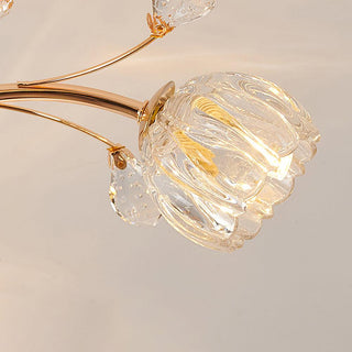Aballs Postmoderne Luxe Fleur Cristal Plafonnier-Luire