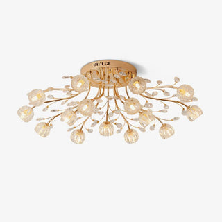 Aballs Postmoderne Luxe Fleur Cristal Plafonnier-Luire