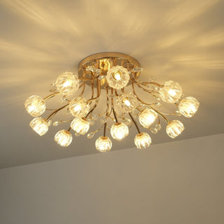 Aballs Postmoderne Luxe Fleur Cristal Plafonnier-Luire