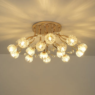 Aballs Postmoderne Luxe Fleur Cristal Plafonnier-Luire