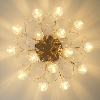 Aballs Postmoderne Luxe Fleur Cristal Plafonnier-Luire