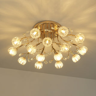Aballs Postmoderne Luxe Fleur Cristal Plafonnier-Luire