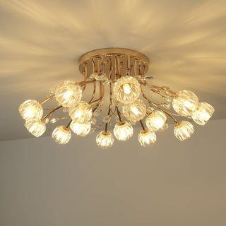Aballs Postmoderne Luxe Fleur Cristal Plafonnier-Luire
