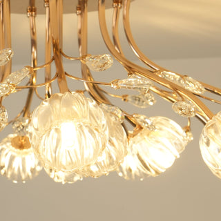 Aballs Postmoderne Luxe Fleur Cristal Plafonnier-Luire