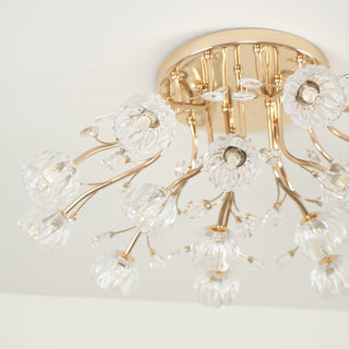 Aballs Postmoderne Luxe Fleur Cristal Plafonnier-Luire